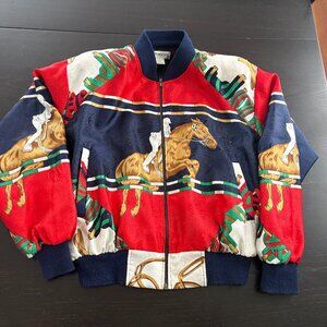 Vintage Womens Silkworm's Equestrian Polyester Oversized Jacket Size Large
